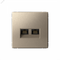 ARTGALLERY РОЗЕТКА двойная компьютерная RJ45+RJ45, кат. 5е, механизм, ШАМПАНЬ Systeme Electric GAL000585