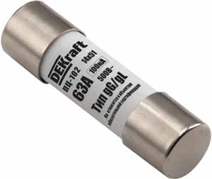 Предохранитель цилиндрический ПЦ-102 63A 14x51 Dekraft 21382DEK