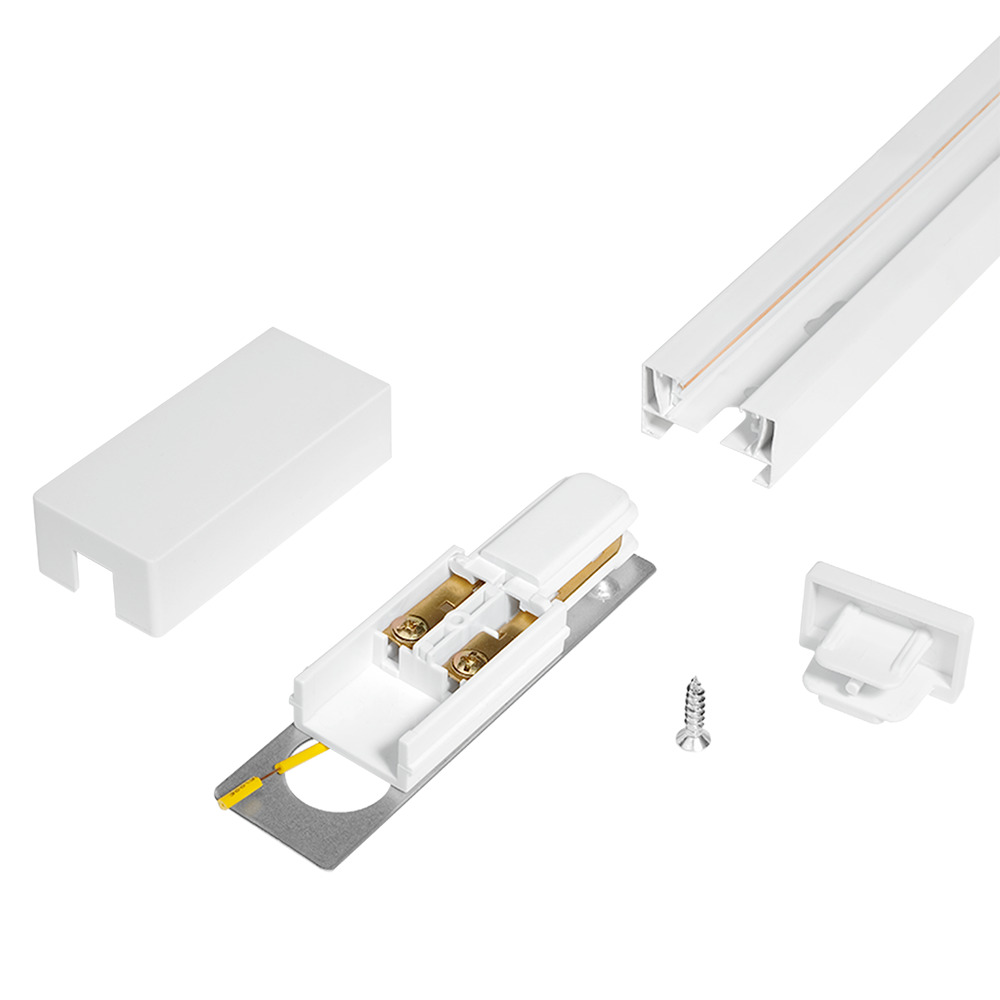 Шинопровод белый 2м  PTR 2M-WH  с токоподводом и  заглушкой Jazzway JazzWay 5010727