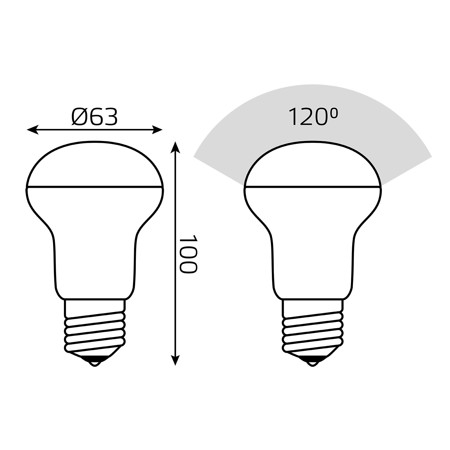 Лампа светодиодная LED 8 Вт 650 лм 4100К грибок R63 нейтральный E27 AC 220В Elementary GAUSS 63228