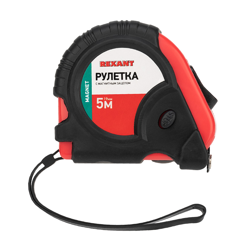 Рулетка измерительная прорезиненный корпус, магнитная , 5 м х 19 мм REXANT 12-9014