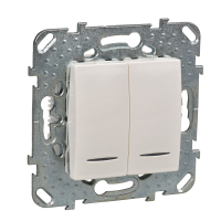 UNICA Переключатель двухклавишный с индикацией в рамку бежевый Schneider Electric MGU5.0303.25NZD