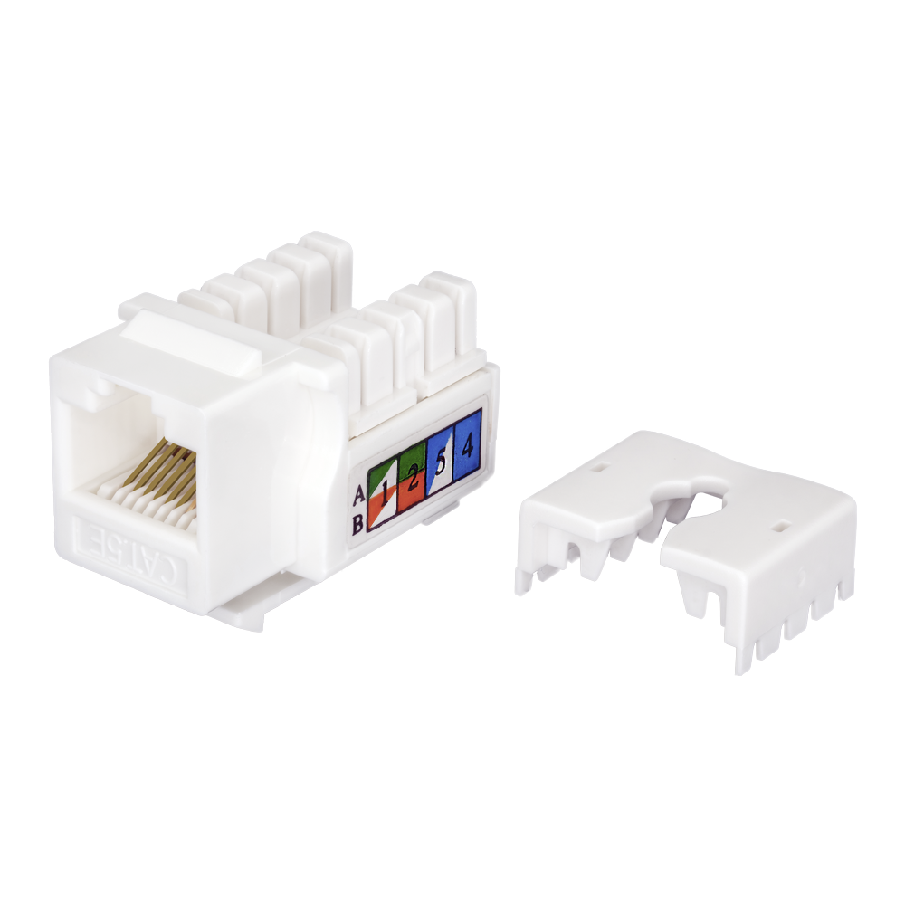 Keystone Jack 8P8C (RJ-45), UTP, Cat.5e. инструментальная заделка, белый SUPRLAN 10-0313