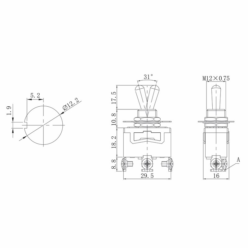 Тумблер 250В 15А (3c) (вкл)-выкл-(вкл) однополюсной (KN-123) REXANT 36-4152