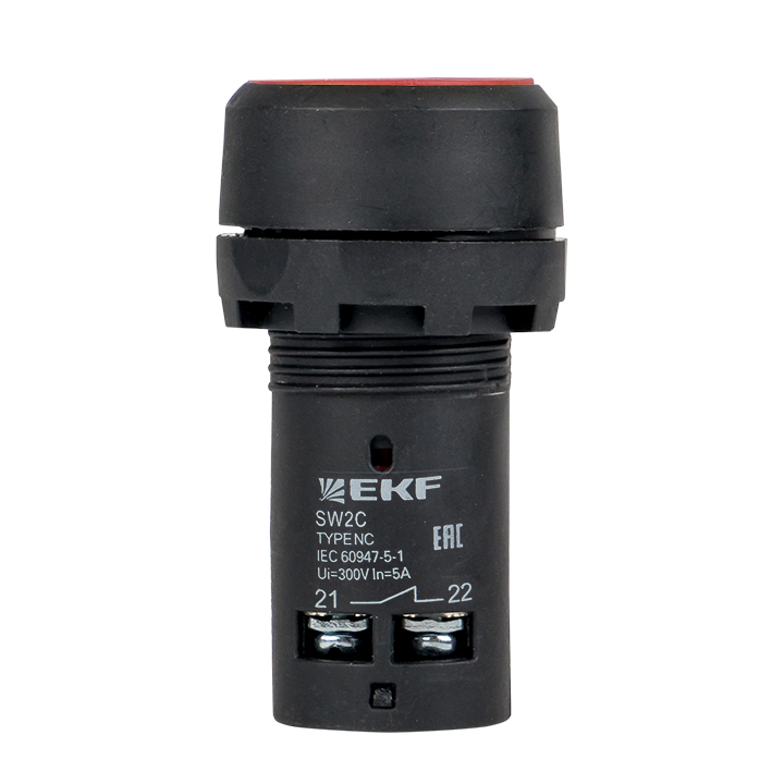 Кнопка SW2C-11 с фиксацией красная NO+NC PROxima EKF sw2c-11f-r