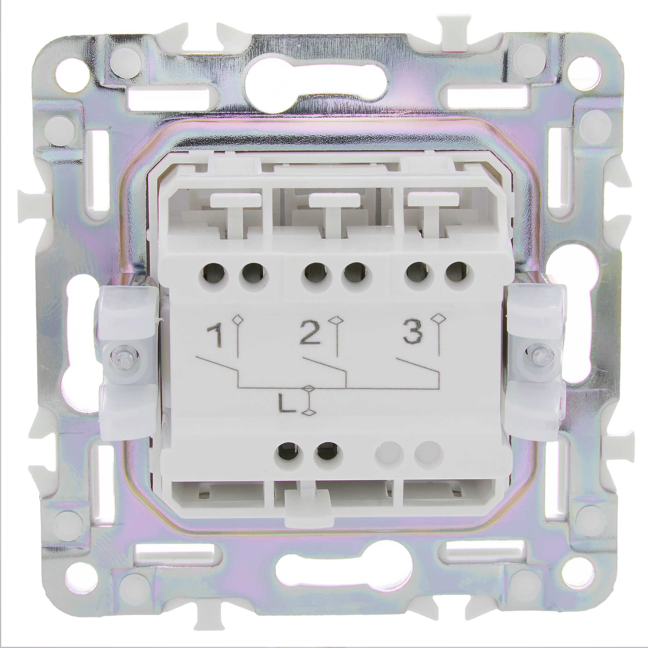 SKANDY Выключатель 3-клавишный 10А SK-V11W арктический белый IEK SK-V30-0-10-K01