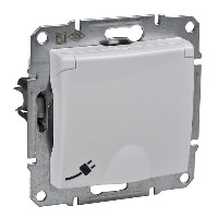 Sedna Розетка с заземлением со шторками с крышкой IP44 в рамку белая Schneider Electric SDN3100321