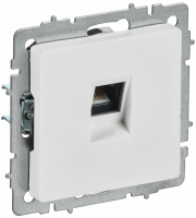BRITE Розетка компьютерная RJ45 кат.5E РК10-БрАБ арктический белый IEK BR-K10-1-K91