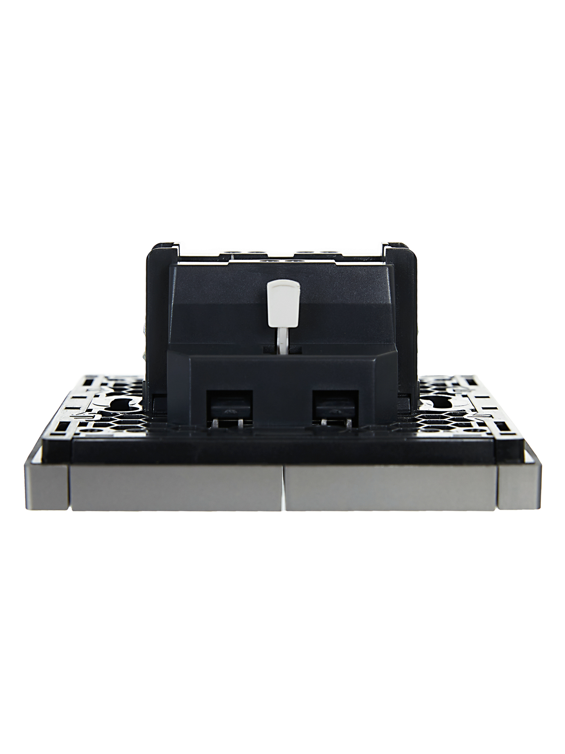FORTE&PIANO Выключатель 2-клавишный 10А FP505 сталь IEK FP-V20-0-10-1-K46