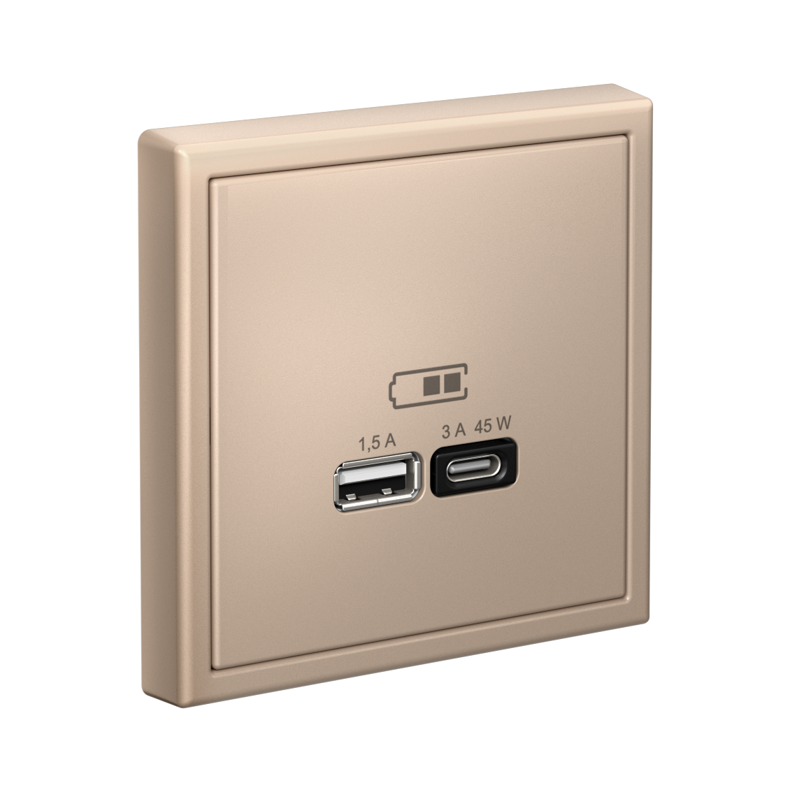 ARTGALLERY USB розетка A + тип-C 45Вт высокоскор.заряд. QC, PD, механизм, песочный Systeme Electric GAL001229