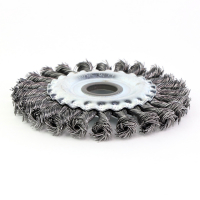 Щетка дисковая Д125х22,2 для УШМ (болгарка) ворс сталь 0,50 жгутовая корщетка по металлу для обработки стали, камня, дерева (13-012) EuroBrush EB-DST4L