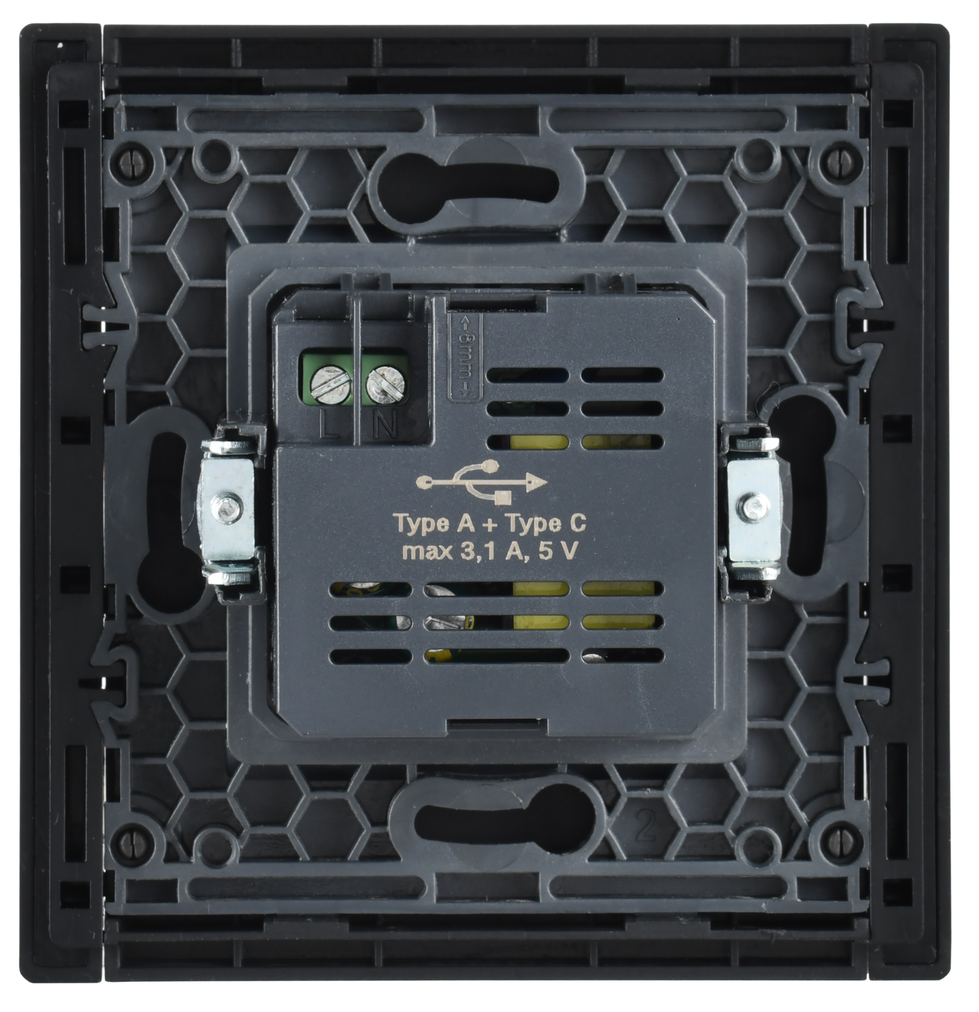 FORTE&PIANO Розетка USB A+C 3,1А FP150 черный IEK FP-U22-D31-K02