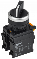 Переключатель 2 полож. 1NO+1NC чёрный MASTER IEK MI-SW60-11X2-3-24-2-K02