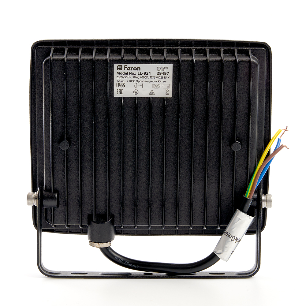 Прожектор светодиодный ДО-50w 6400К 4000Лм IP65 черный FERON LL-921 32102