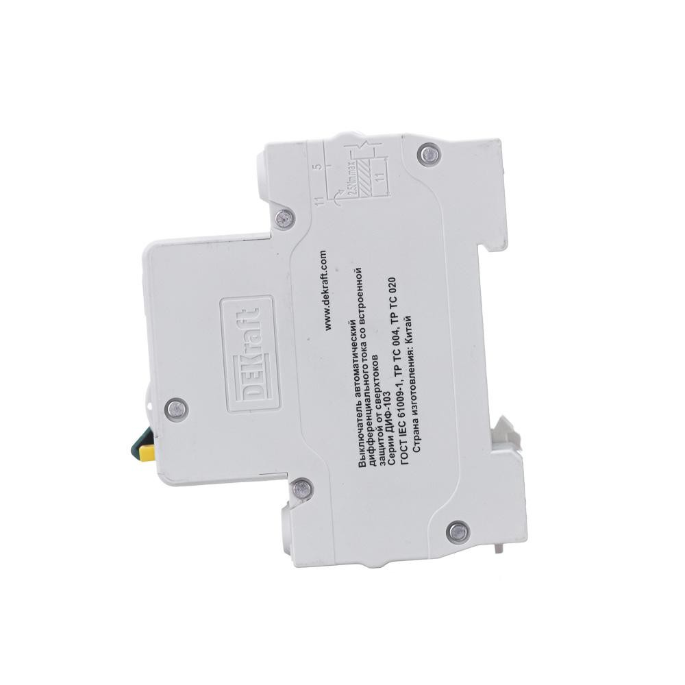 АВДТ 1Р+N 20А 30мА тип AC х-ка C ДИФ-103 4.5кА Dekraft 16053DEK