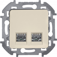 Розетка компьютерная двойная RJ45 категория 5Е UTP слоновая кость INSPIRIA IEK 673836