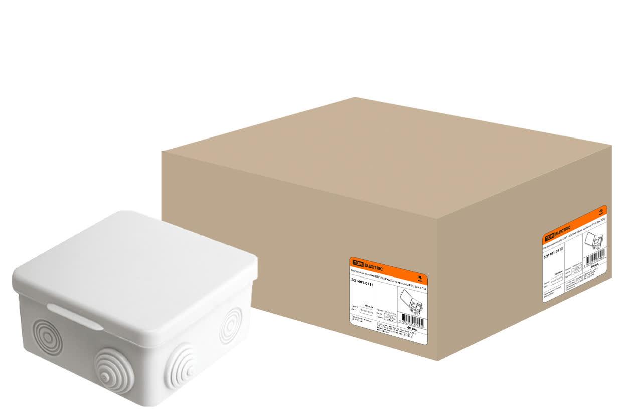 Распаячная коробка ОП 100х100х55мм, крышка, IP54, 8 входов TDM ELECTRIC SQ1401-0113