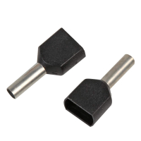 Наконечник-гильза двойная с изолир.фланцем 1,5 кв.мм черный (НШВИ2) DKC IFD2-1.5-8BK