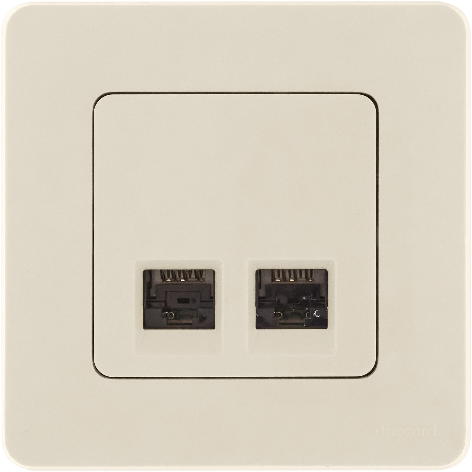 Розетка компьютерная двойная RJ45 категория 6 UTP слоновая кость INSPIRIA IEK 673841
