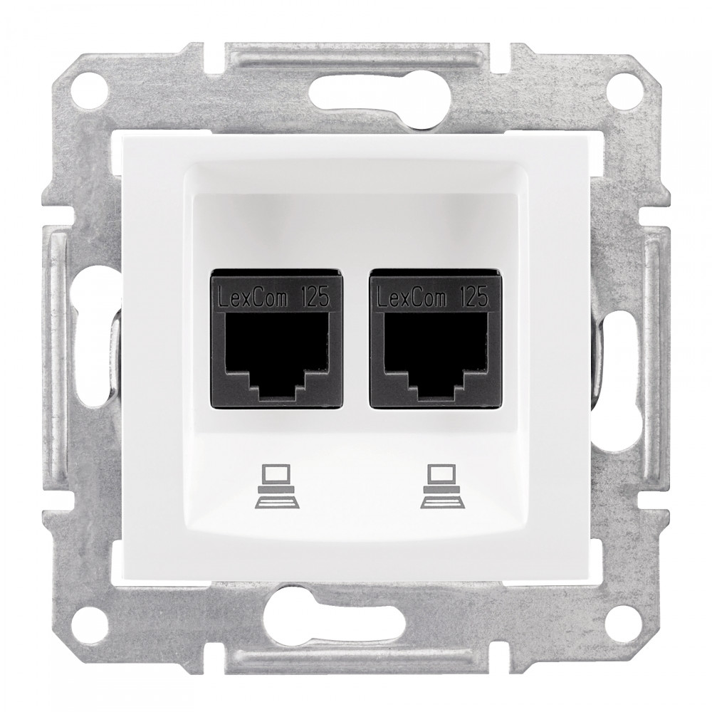 Sedna Розетка двойная компьютерная RJ45 категория 6 в рамку белый Schneider Electric SDN4800121