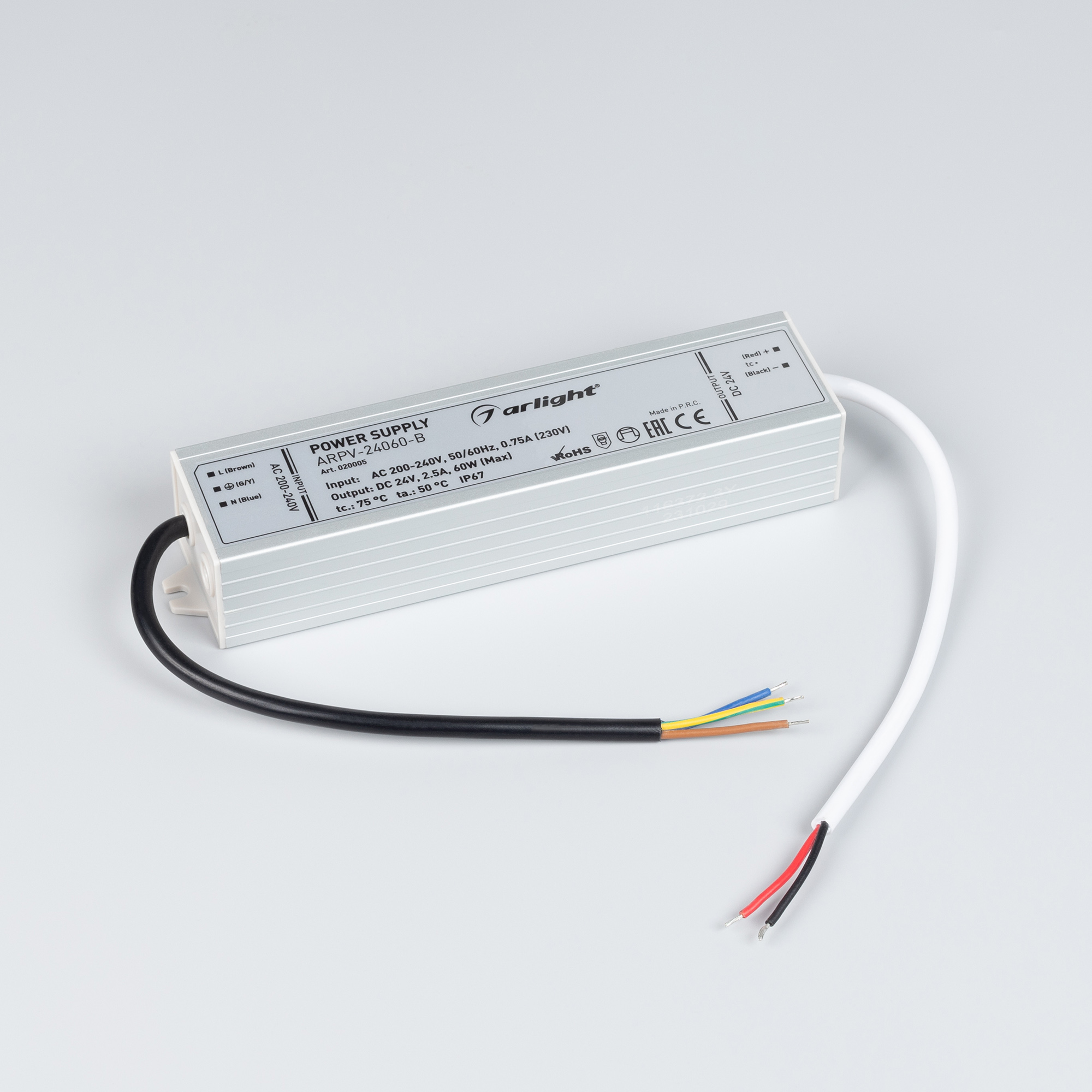 Блок питания ARPV-24060-B (24V, 2.5A, 60W) (ARL, IP67 Металл, 3 года) Arlight 020005