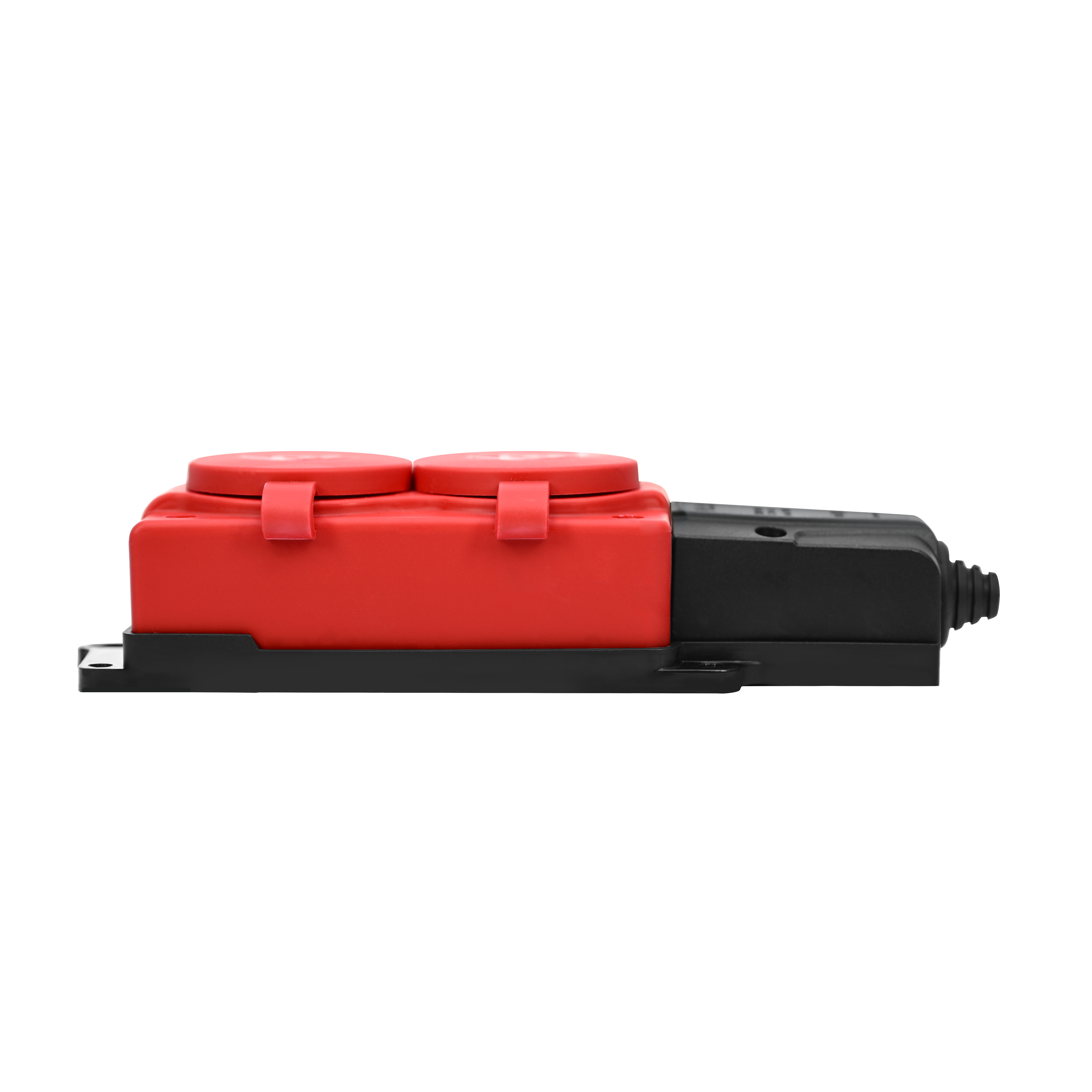 MultiSet Колодка 2х розетка 2К+З каучуковая 16А/250В IP44 Красная Systeme Electric MST4122RD