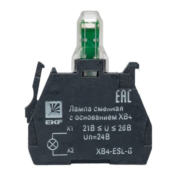 Лампа сменная c основанием XB4 зеленая 24В PROxima EKF XB4-ESL-G