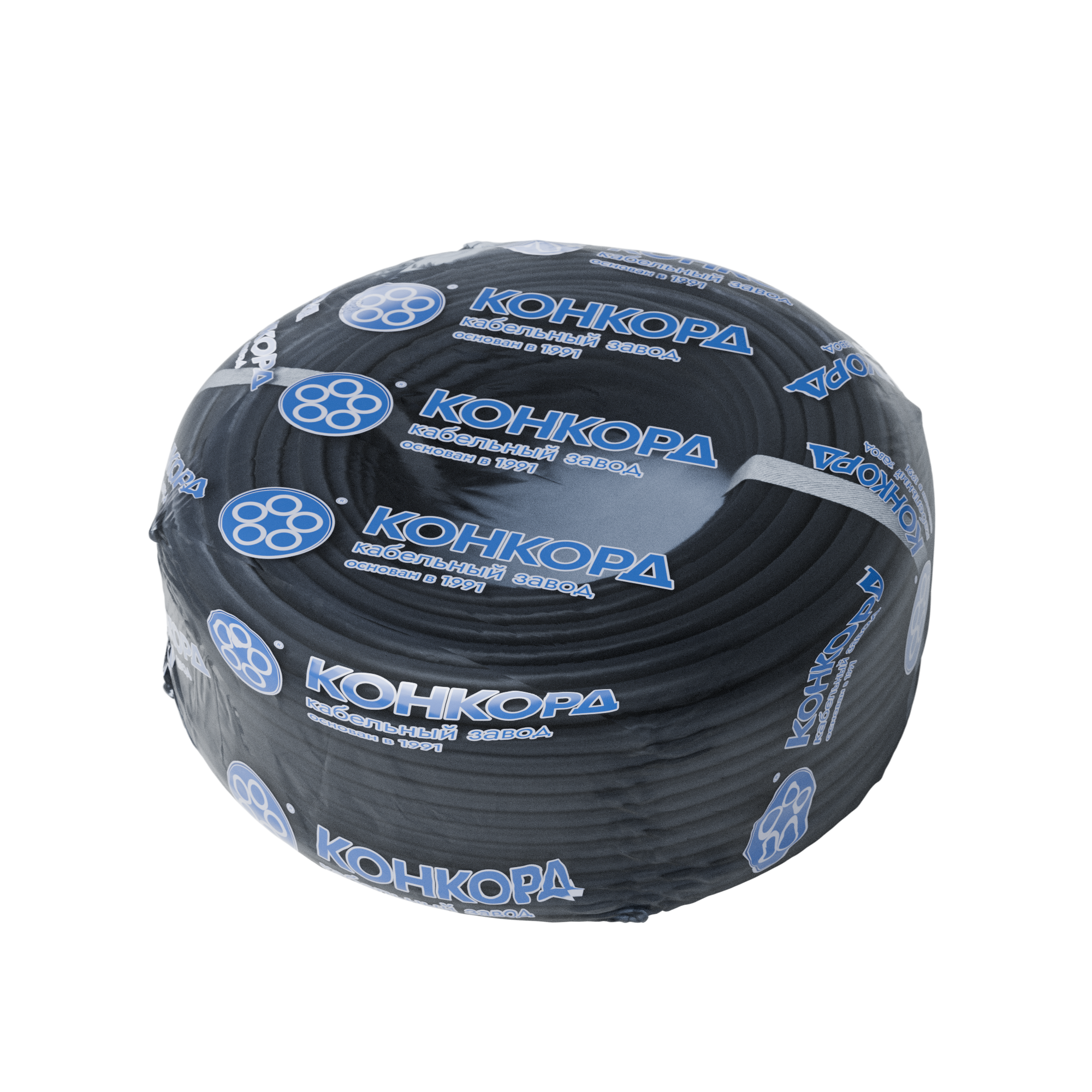 Провод ПВС 2х1,5+1x1,5 черный бухта 100м Конкорд 4763