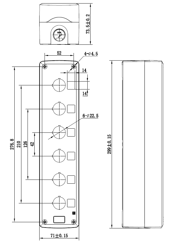 Корпус под кнопочный пост, 6 мест DKC MC06