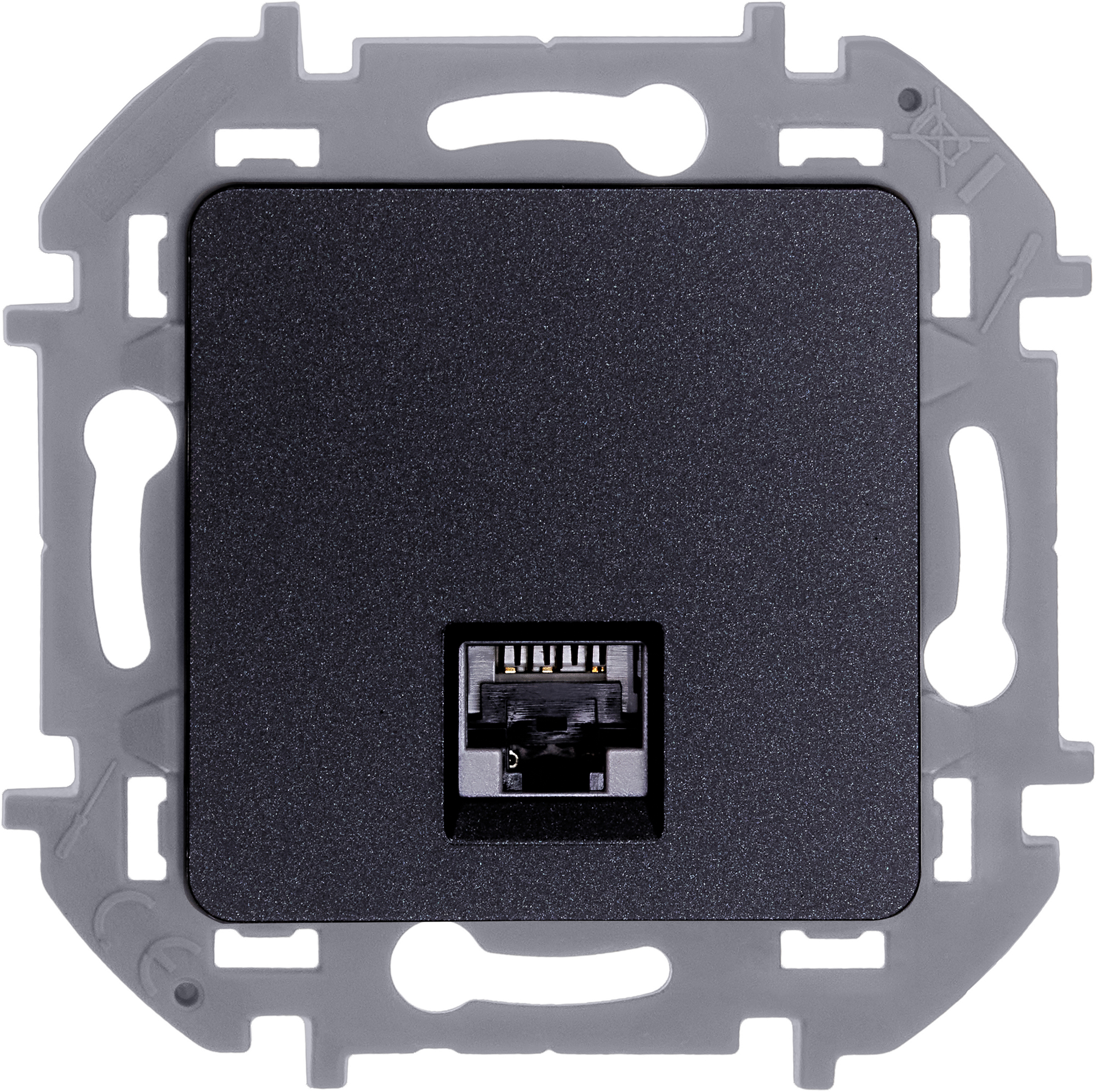 Розетка компьютерная RJ45 категория 6 UTP антрацит INSPIRIA IEK 673833