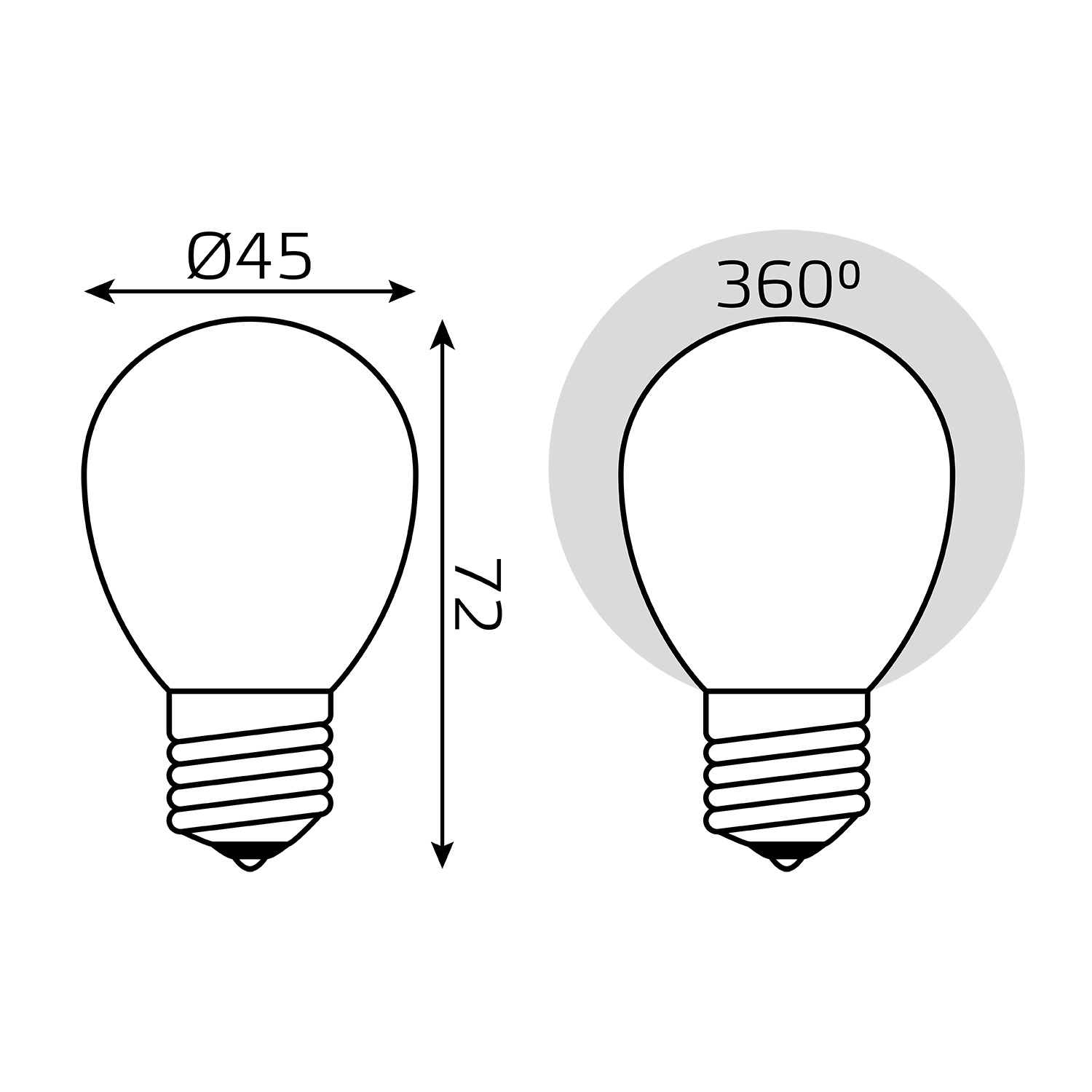 Лампа светодиодная филаментная LED 5 Вт 450 лм 4100К шар P45 нейтральный E27 AC 220В матовая колба Black Filament GAUSS 105202205