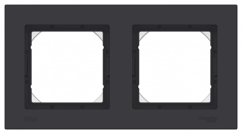 ATLASDESIGN AQUA 2-постовая РАМКА IP44, КАРБОН Systeme Electric ATN441002