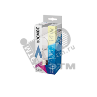 Лампа светодиодная LED 14Вт 220В Е27 D60х118 теплый А60 1400Лм Космос Lksm_LED14wA60E2730