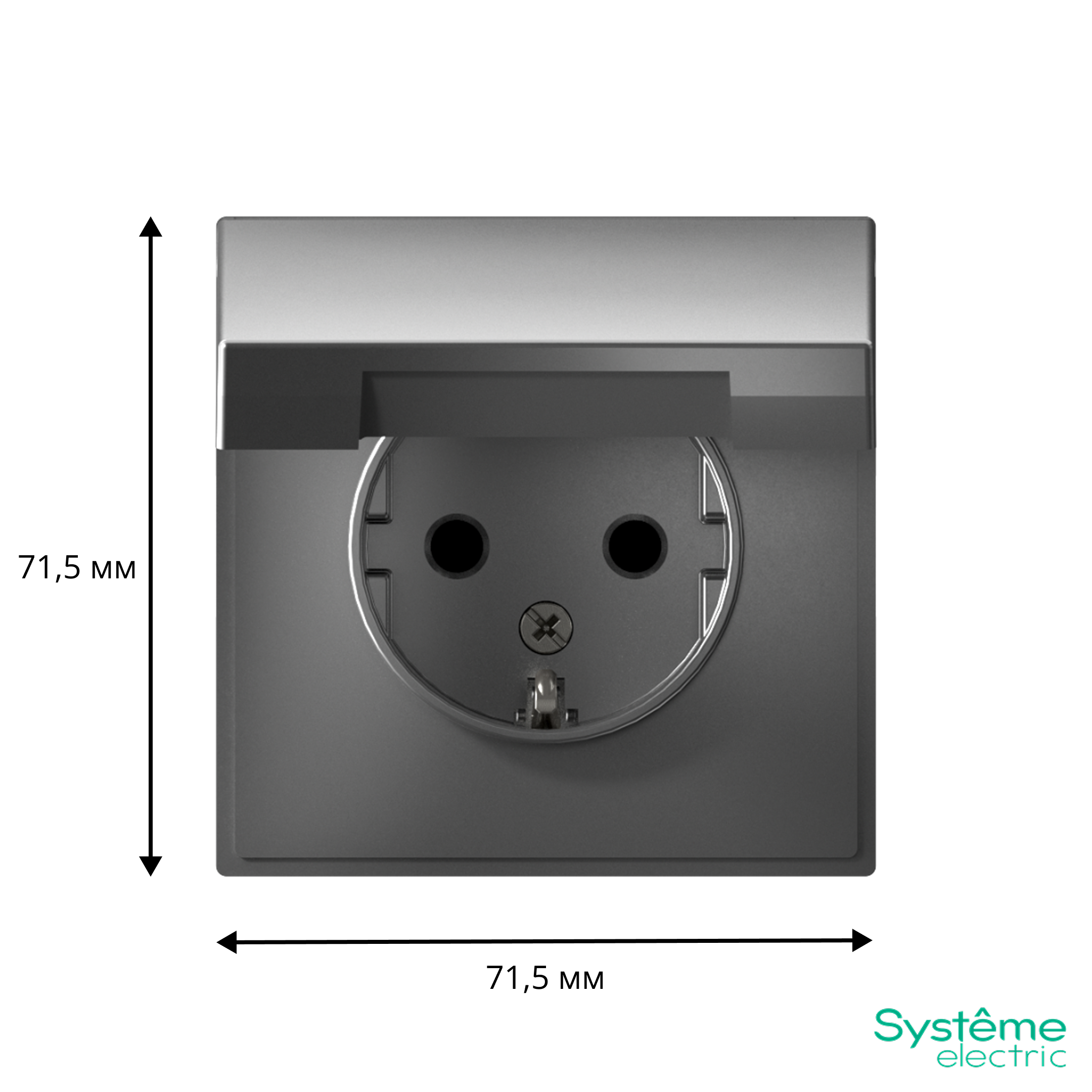 ARTGALLERY розетка с заземл. со шторк. с крышкой, 16А, IP20, механизм, сталь Systeme Electric GAL000946