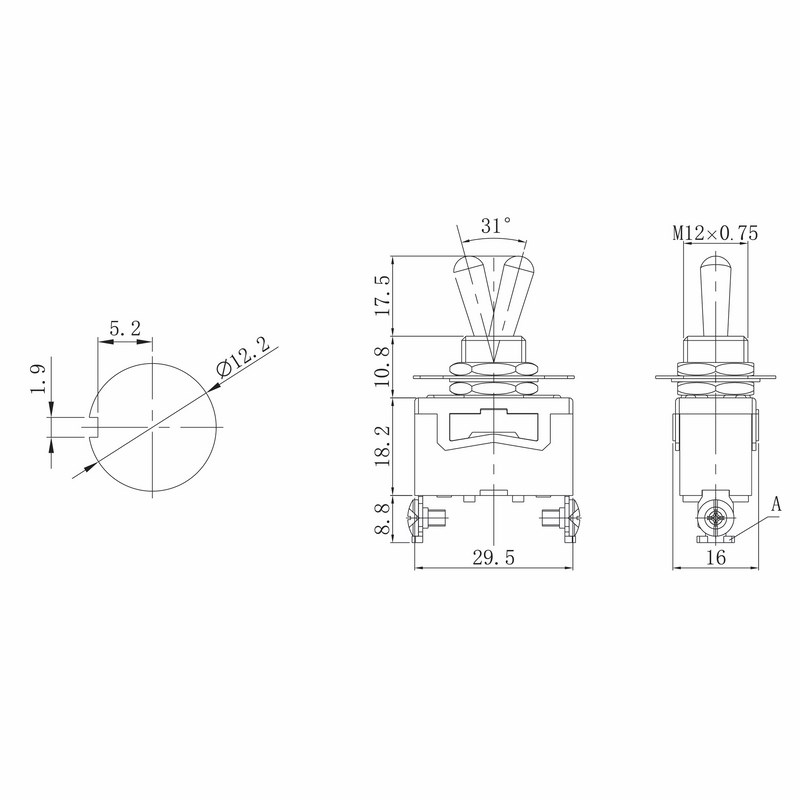 Тумблер 250V 15А (2c) ON-OFF однополюсный (KN-101) Индивидуальная упаковка 1 шт REXANT 36-4110-1