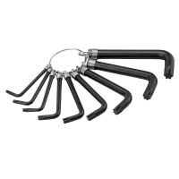 Набор ключей имбусовых TORX 9 шт.: T10,15,20,25,27,30,40,45,50, оксидированные, на кольце Sparta 112667