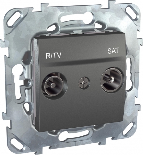 UNICA Розетка телевизионная R-TV/SAT оконечная черная Schneider Electric MGU5.455.12ZD