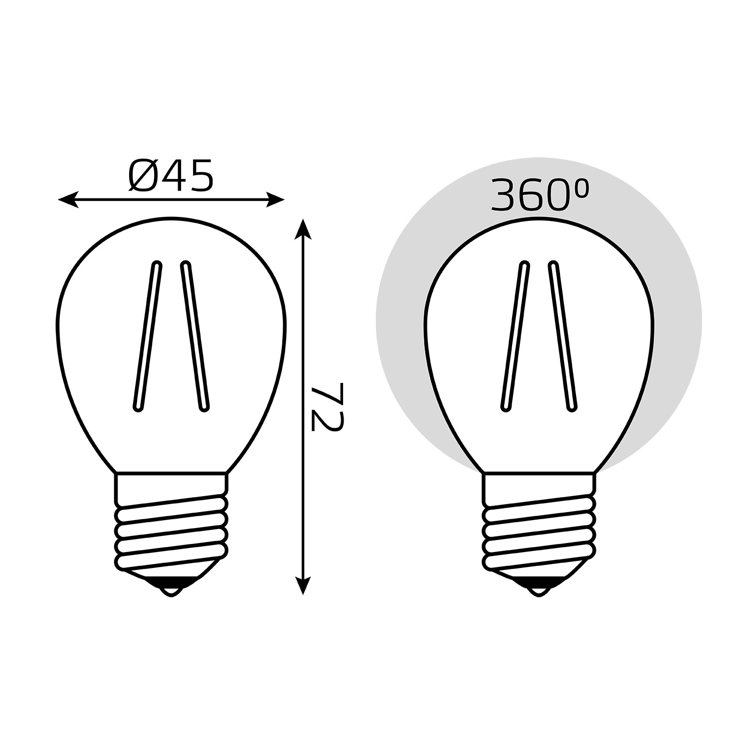 Лампа светодиодная филаментная LED 7 Вт 580 лм 4100К шар P45 нейтральный E27 AC 220В прозрачная колба Black Filament GAUSS 105802207