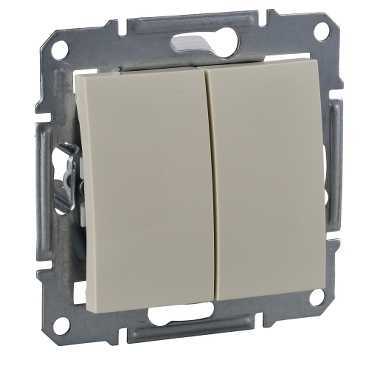 Sedna Выключатель двухклавишный в рамку бежевый схема 5 Schneider Electric SDN0300147