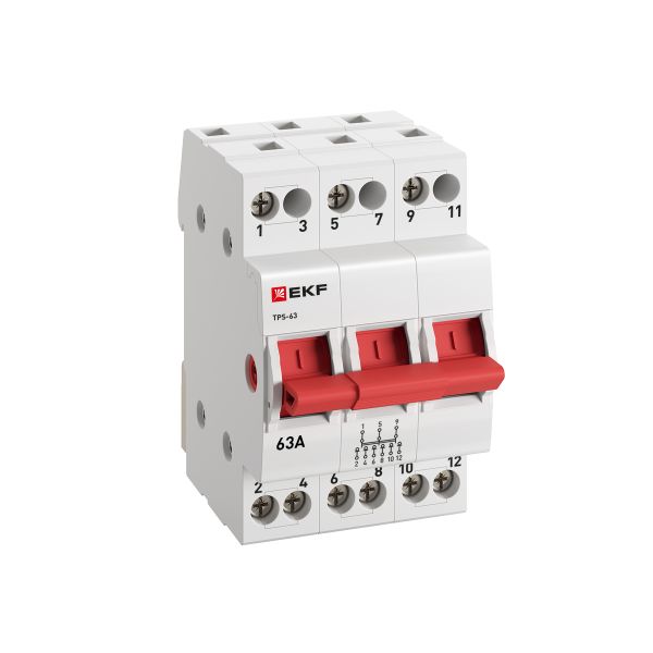 Трехпозиционный переключатель ТПС-63 3P 63А PROxima EKF TPS363