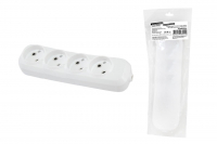 Колодка розеточная 4 гнезда 2П б/з 10А 250В белая серии Народная TDM ELECTRIC SQ1806-0419