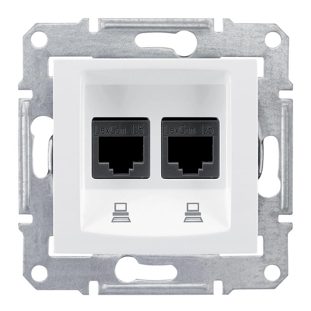 Sedna Розетка двойная компьютерная RJ45 категория 6 в рамку белый Schneider Electric SDN4800121