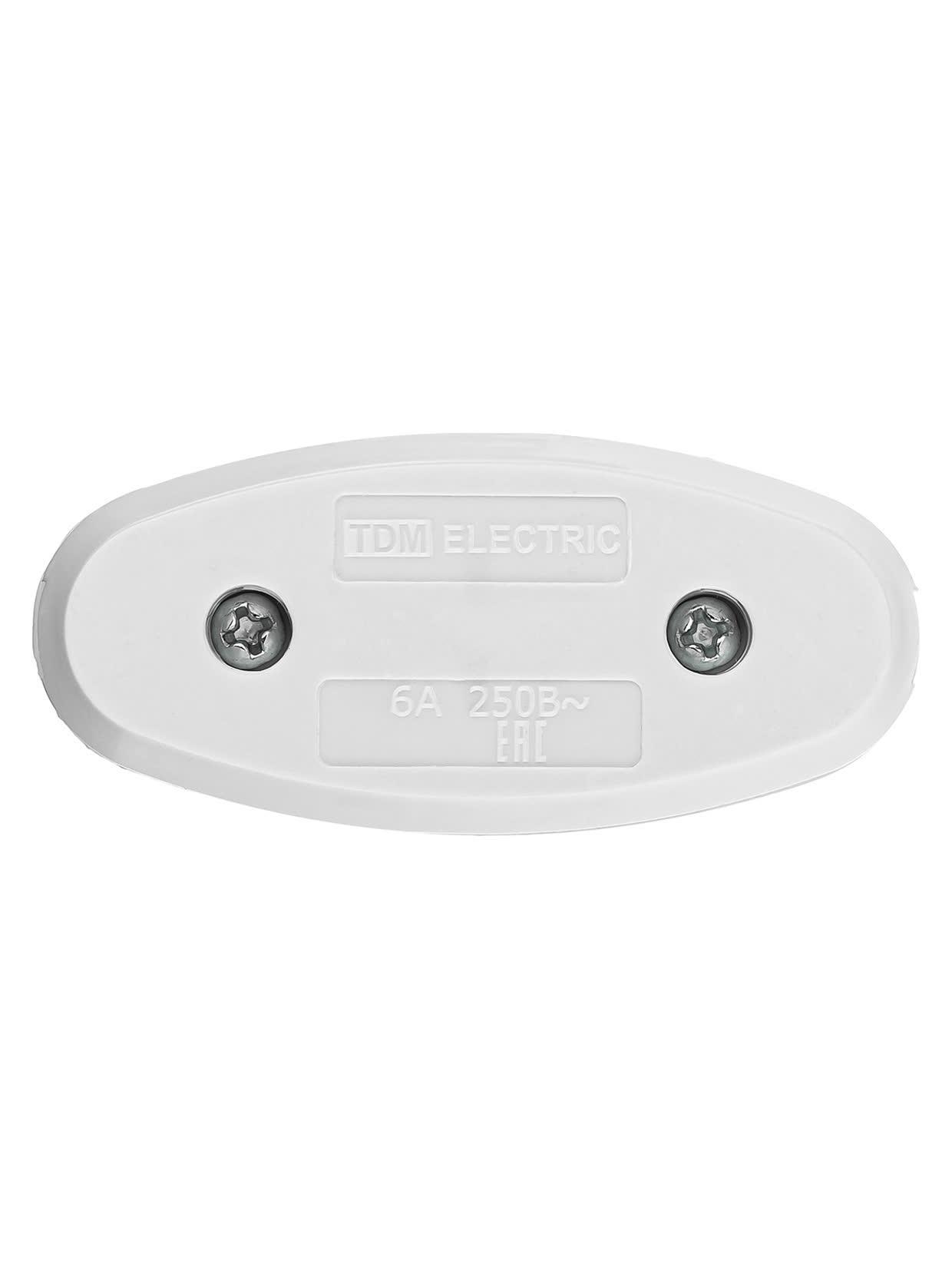 Выключатель на шнур 6А 250В белый с красной кнопкой TDM TDM ELECTRIC SQ1806-0221