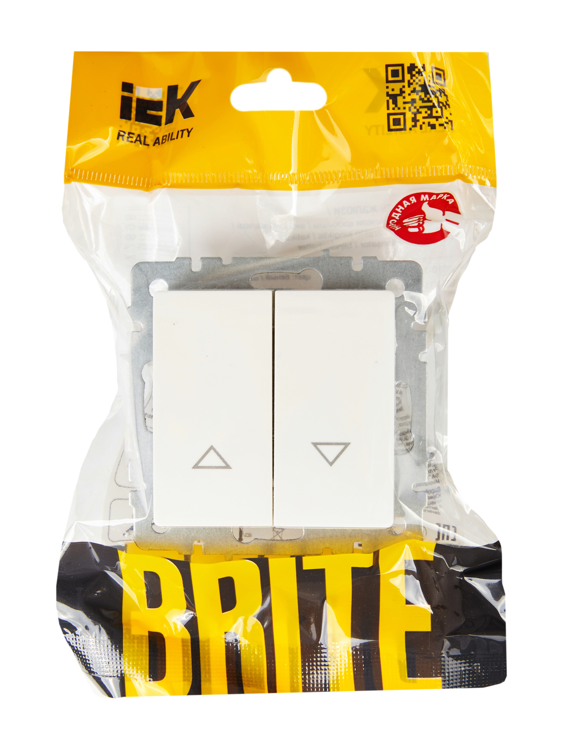 BRITE Выключатель жалюзи 10А ВС10-1-5-БрБ белый IEK BR-V15-0-10-K01