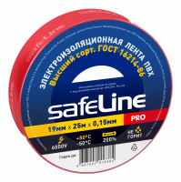Изолента Safeline 19/25 красный SafeLine 12125