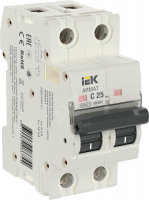 Выключатель автоматический двухполюсный C 25А M06N IEK AR-M06N-2-C025