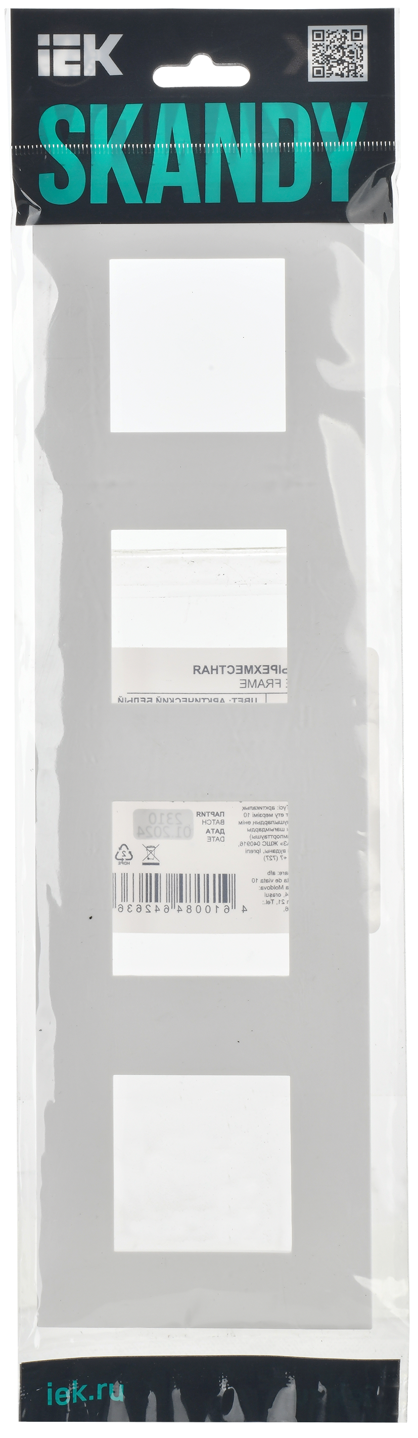 SKANDY Рамка 4-местная SK-F04W арктический белый IEK SK-M42-K01