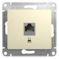 GLOSSA Розетка компьютерная RJ45 категория 5е в рамку бежевая Systeme Electric GSL000281K