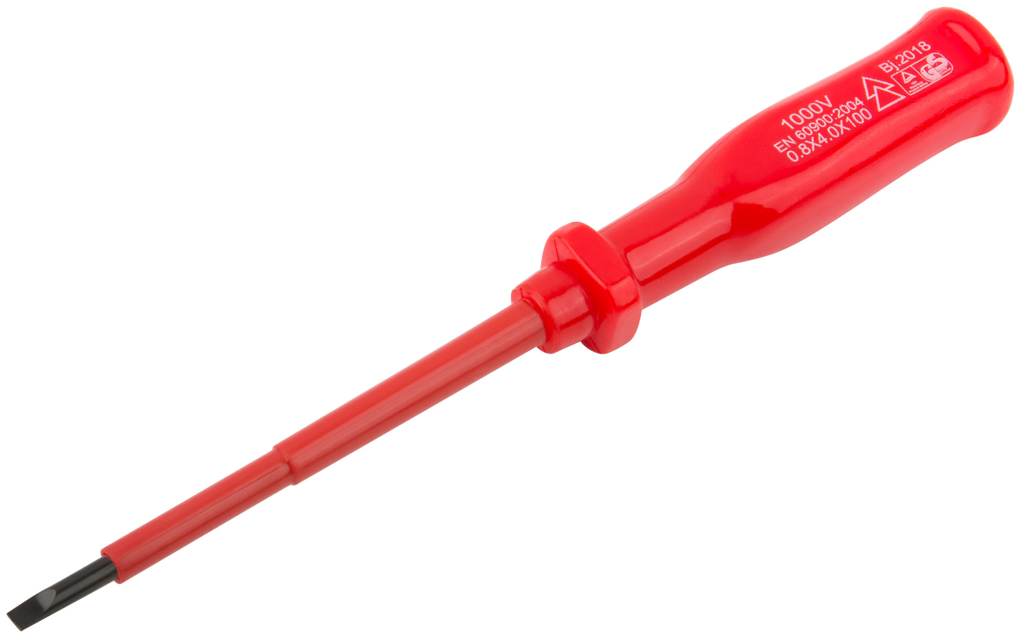 Отвертка изолированная 1000 В, CrV сталь, пластиковая ручка 4х100 мм SL FIT 55802