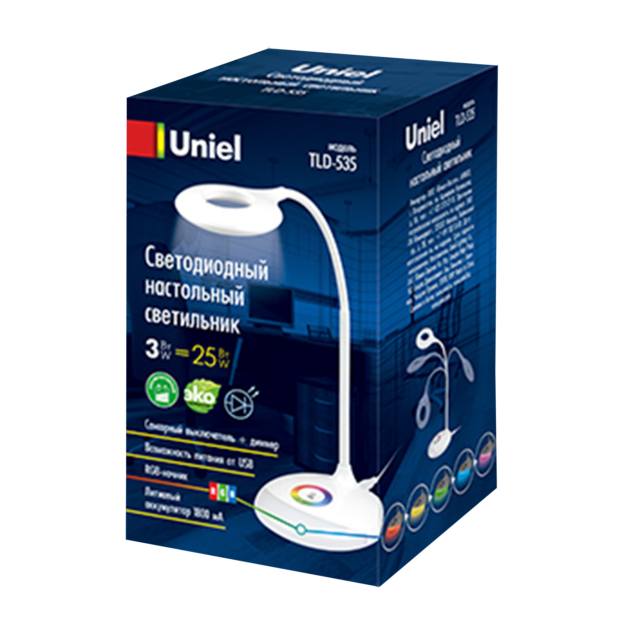Светильник настольный TLD-535 White LED 250Lm 5500K Dimmer Uniel UL-00001496